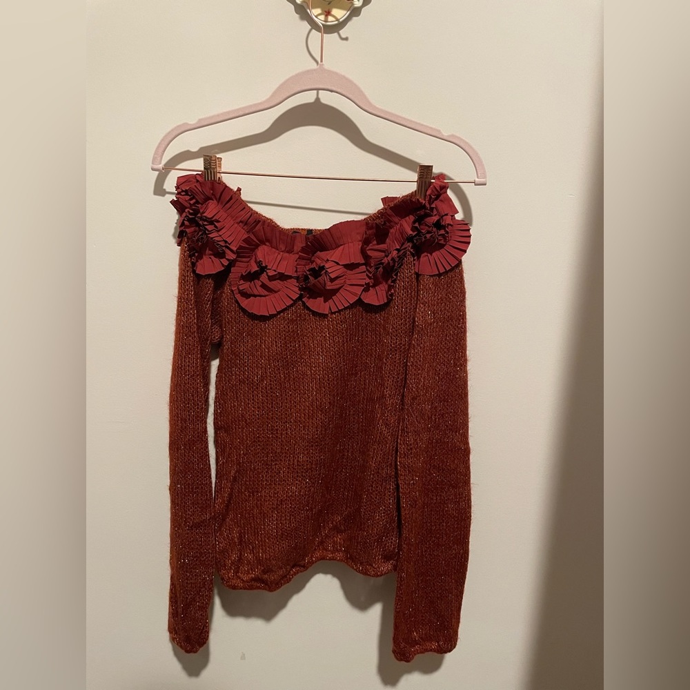 Red Flower Sweater